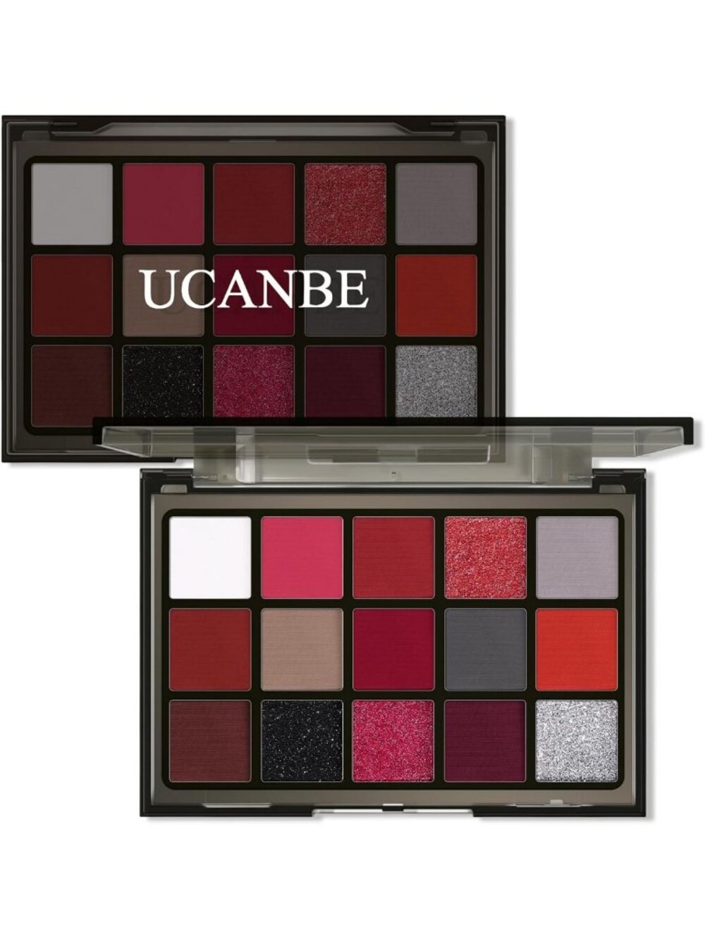 Vibrant 15-Color Red Eyeshadow Palette - Shimmer, Matte & Glitter for Parties
